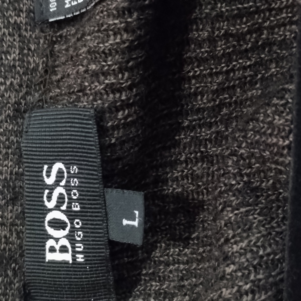 Hugo Boss Merino Wool Ribbed Knit Zip Up Pockets Cardigan - Picture 2 of 6